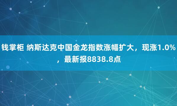 钱掌柜 纳斯达克中国金龙指数涨幅扩大，现涨1.0%，最新报8838.8点