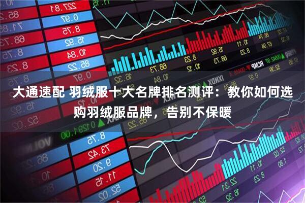 大通速配 羽绒服十大名牌排名测评：教你如何选购羽绒服品牌，告别不保暖